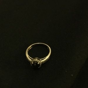 Black diamond .50ct white diamonds white gold ring